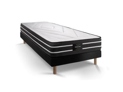PRESTIGE LITERIE Ensemble matelas sommier Exclusive 90 x 190 cm - Couleur : Noir - Noir