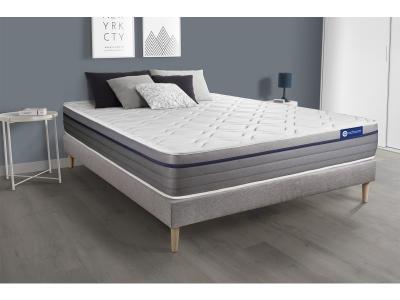 ACTISOM Ensemble Matelas Ressorts Ensach&eacute;s+m&eacute;moire De Forme Actiflex Zen 90x190 Maxi &Eacute;paisseur 7zones De Confort + Sommier