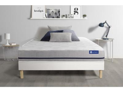 ACTISOM Ensemble matelas 90x200 ACTILATEX SOFT 3zones de confort + sommier KIT blanc