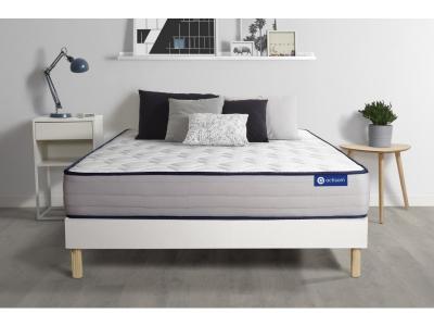 ACTISOM Ensemble matelas Latex et Memoire de forme ACTILATEX FORM 5 zones de confort sommier KIT blanc