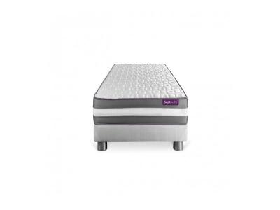 SEPTNUITS Matelas + sommier 90x200 Memo Plus M&eacute;moire de forme 3 zones