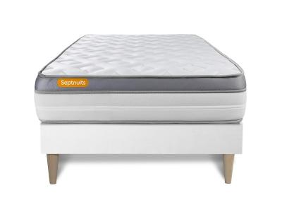 SEPTNUITS  Memo Zen - Matelas 90x200 cm + sommier - Blanc
