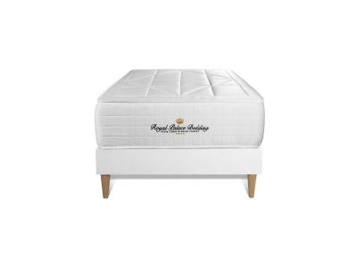 ROYAL PALACE BEDDING Ensemble Windsor Ressorts ensach&eacute;s et m&eacute;moire de forme Sommier en kit Blanc 