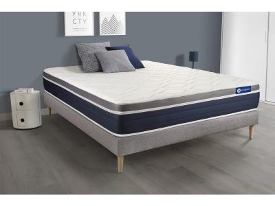 ACTISOM Matelas + sommier 90x200 ressorts ensach&eacute;s et m&eacute;moire de forme  - Actiflex confort