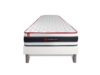 SOMNESS Matelas sommier 90x200 ressorts ensaches et memoire de forme  Energy 