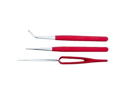 CENTRALE BRICO Maxicraft 71210 Jeu de 3 brucelles 150 mm isol&eacute;es &agrave; bec fin, Rouge
