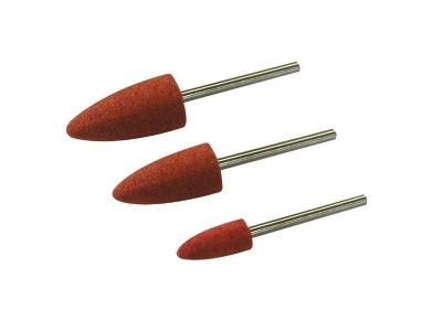 MAXICRAFT  71103 Jeu de 3 meules corindon ogives sur tige, Rouge