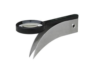 MAXICRAFT  75250 Pince brucelle coud&eacute;e avec loupe 70 mm