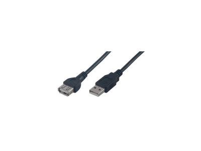 MCL  Samar MC922AMF-2M/N Rallonge USB 2.0 type A m&acirc;le / femelle 2m Noir