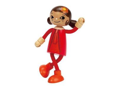 HAPE Maison de poup&eacute;e en bois poup&eacute;e m&egrave;re 12 cm rouge