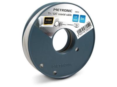 METRONIC C&acirc;ble coaxial TV / SAT  438254 17 VAtC 5m Blanc