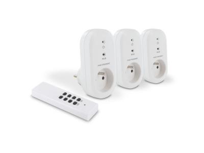 METRONIC Prise t&eacute;l&eacute;command&eacute;es (lot de 3) 2300 W + t&eacute;l&eacute;commande - Blanc