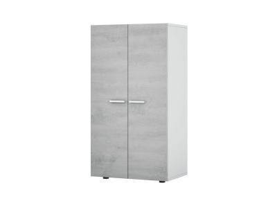 Meuble &agrave; chaussures 2 portes coloris blanc / ciment en m&eacute;lamine - dim: 103 x 55 x 36 cm -pegane-