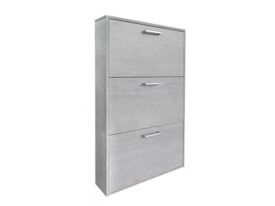 Meuble &agrave; chaussures 3 tiroirs , 9 paires, d&eacute;cor b&eacute;ton - TIDY