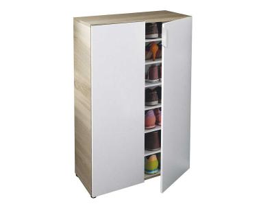 Pegane - Meuble &agrave; chaussures - Ch&ecirc;ne candien / Blanc