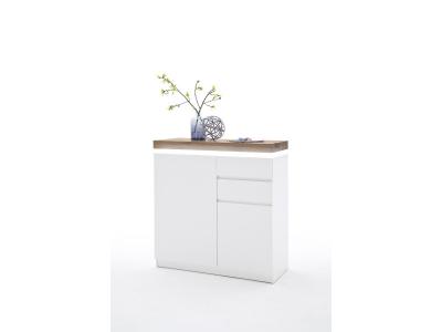 PEGANE Meuble &agrave; Chaussures avec LED Coloris laqu&eacute; Blanc Mat - L91 x H97 x P38 cm