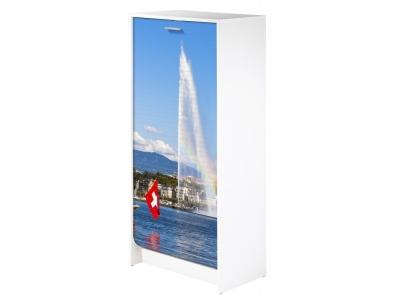 Meuble &agrave; Chaussures Blanc 7 Tablettes - Coloris: Lac de Gen&egrave;ve 652