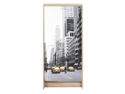 Meuble &agrave; Chaussures Ch&ecirc;ne 7 Tablettes - Coloris: Scene New York 504