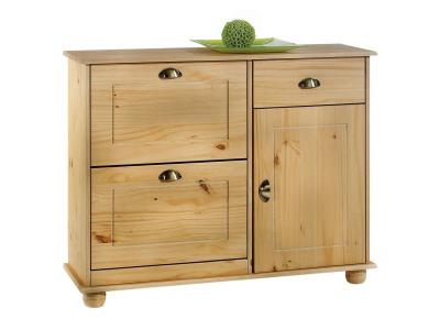 Meuble &agrave; chaussures en pin COLMAR, finition cir&eacute;e