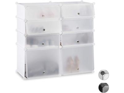 Meuble &agrave; chaussures &eacute;tag&egrave;re armoire rangement 8 compartiments blanc - Blanc