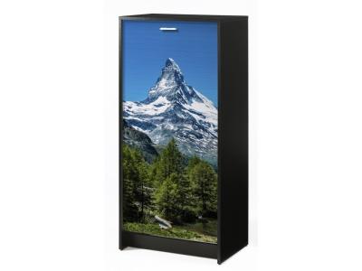 Meuble &agrave; Chaussures Noir 7 Tablettes - Coloris: Mont Cervin 653 - Noir