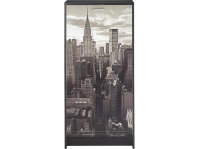 Meuble &agrave; Chaussures Noir 7 Tablettes - Coloris: New York 500 - Noir