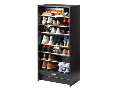 Meuble &agrave; Chaussures Noir 7 Tablettes - Coloris: Scene New York 504