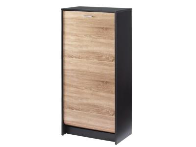 Meuble &agrave; chaussures noir bicolore - coloris: ch&ecirc;ne naturel SHOOT120NOC