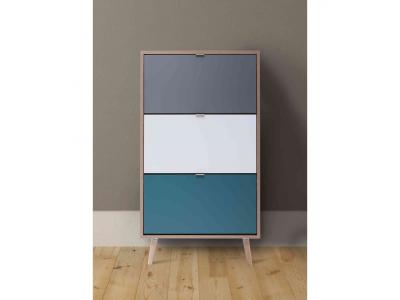 Terre de Nuit Meuble &agrave; chaussures tricolore en bois - MC7079