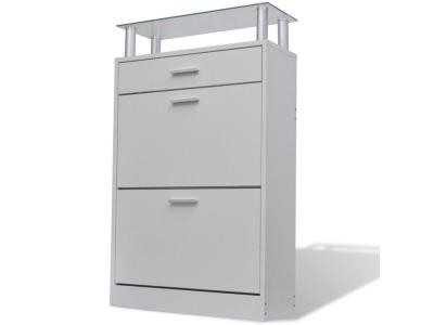 Meuble armoire &agrave; chaussure bois tiroirs 12 paires 2002045 