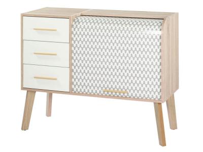 Meuble de rangement vintage en bois blanc happy