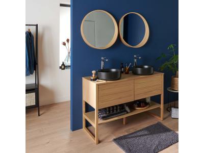 Meuble double vasque 120cm avec plan c&eacute;ramique SORRENTO Noir