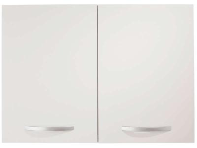 Meuble haut 80 cm 2 portes SPOON coloris blanc 