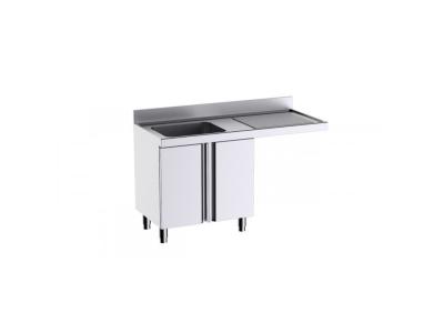 DISTFORM  Meuble pour plonges L.1400mm avec Portes Battantes et Espace pour Lave-Vaisselle FP9146LD