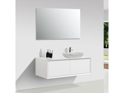 Meuble salle de bain double vasque PALIO 120 cm blanc mat Blanc