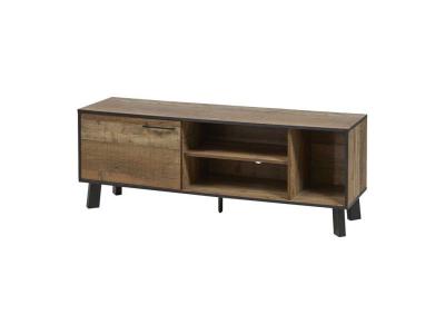TOUSMESMEUBLES Meuble tv 1 porte bois/m&eacute;tal - nino - l 150 x l 40 x h 55 - neuf