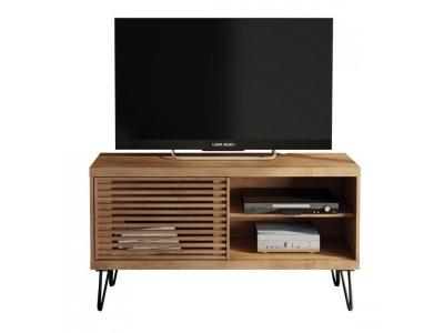 CAEMMUM Meuble tv 120 cm Portes Persiennes - marron
