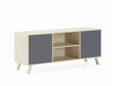 SKRAUT HOME Meuble tv 140 wind, puccini-gris anthr.140x40x57cm