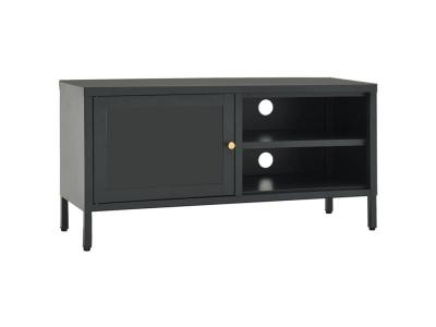 VIDAXL  meuble tv anthracite 90x30x44 cm acier et verre