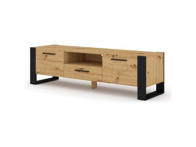 BIM FURNITURE Meuble tv bas 160 cm en ch&ecirc;ne artisan nuka