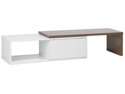 BELIANI Meuble tv blanc et marron de style moderne