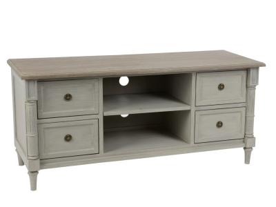 HELLIN Meuble TV en bois 4 tiroirs 2 niches