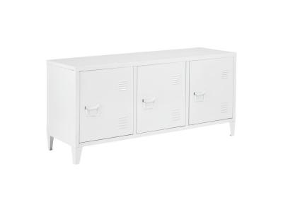 EN.CASA Meuble TV Kotka &agrave; 3 portes 58 x 113 x 40 cm blanc []