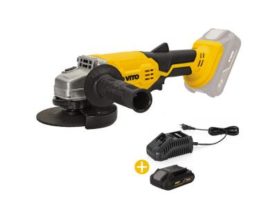 VITO Meuleuse d'angle 115mm sans fil 20V Lithium ion + Batterie 4AH + Chargeur Rapide  EGO LI