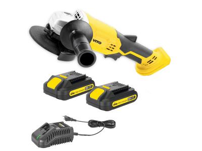 VITO Meuleuse d'angle 20V POWER + 2 Batteries 2.0 Ah + Chargeur rapide