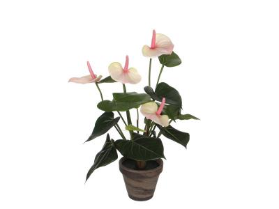 Plante artificielle Rose p&acirc;le Polyester H40xl30xL30cm