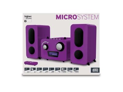 BIGBEN INTERACTIVE Microcha&icirc;ne violette Lecteur CD - Radio PLL FM St&eacute;r&eacute;o - 2 hauts parleurs