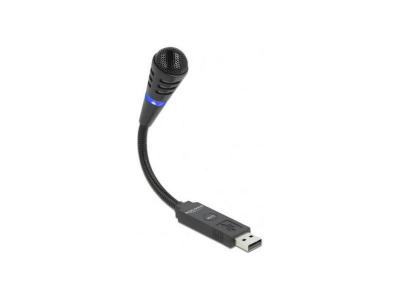 DELOCK  Microphone col de cygne USB avec sourdine