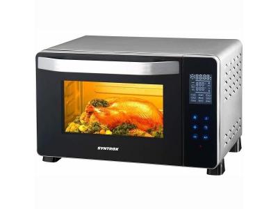 SYNTROX GERMANY Mini four avec chaleur tournante et tournebroche pour four &agrave; pizza en acier inoxydable 25 l