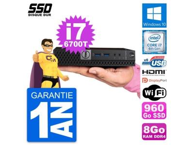 DELL Mini PC  5050 Micro Core i7-6700T RAM 8Go SSD 960Go HDMI Windows 10 Wifi